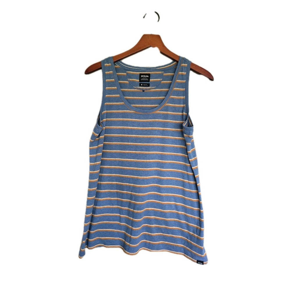 Prana Cozy Up Scoop High Tide Striped Tank Top Womans Medium Hiking Gorpcore - Picture 1 of 7